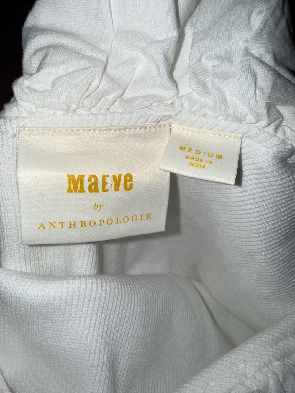Anthropologie Maeve Ivory Ruffle-Trim Tank - Picture 2 of 4